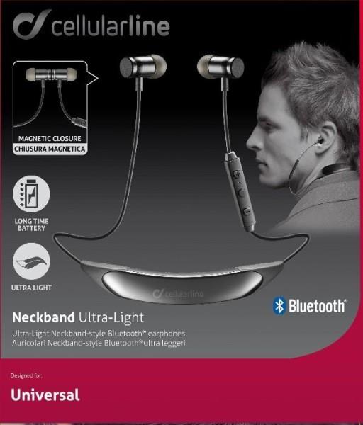 CELLULARLINE Auricolari in-ear Cellular Line Neckband Ultra Light bluetooth nero